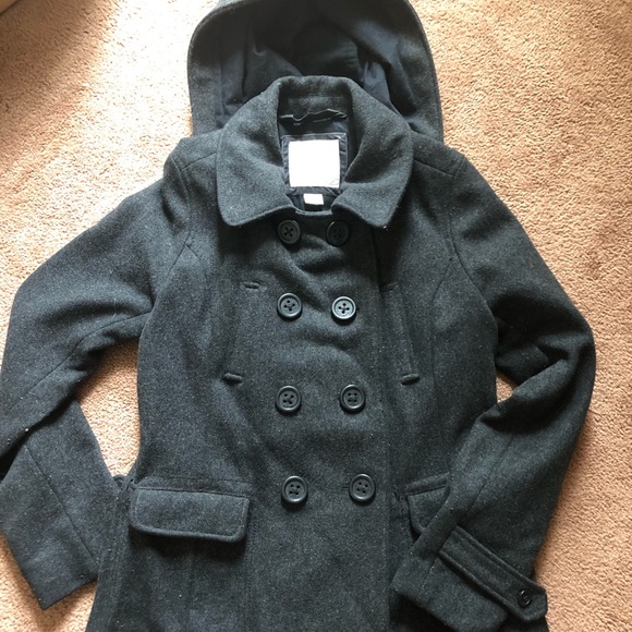 AE Black Pea Coat - Picture 2 of 5